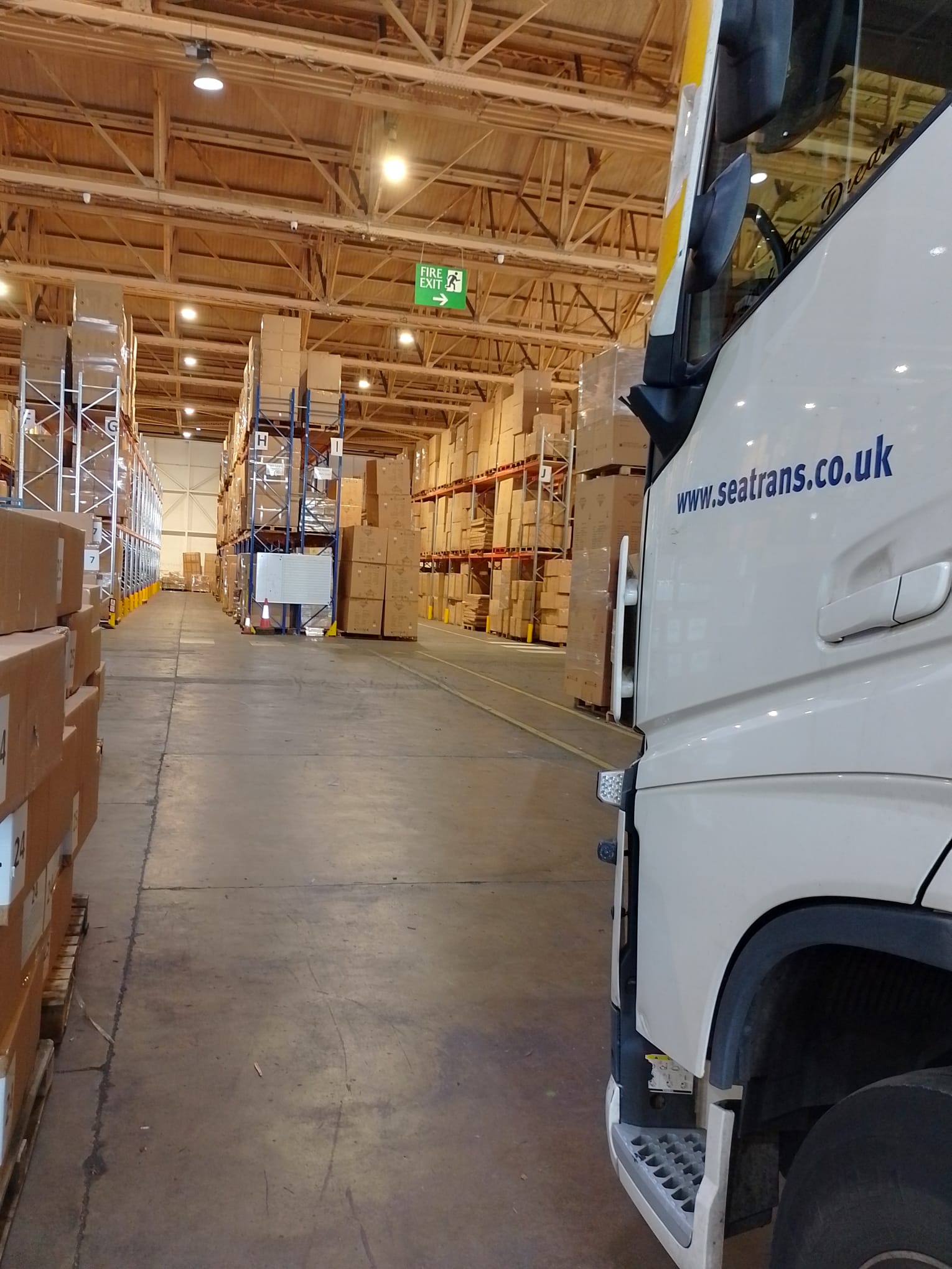 SEA Transport warehouse loading aisle